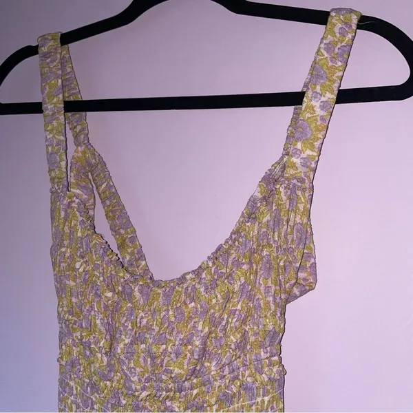 Free People XS Juniper Smocked Bodycon Slip Ditsy Floral Boho Swiftie - Image 4