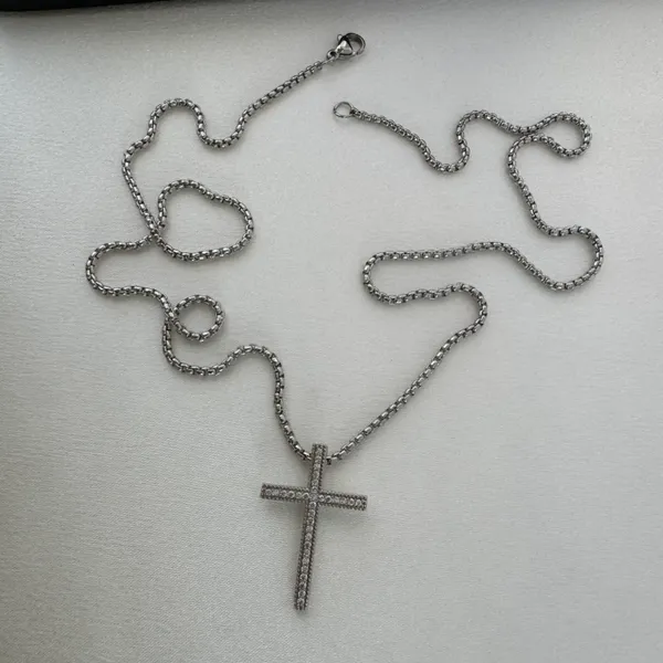 CZ Cross Pendant Necklace for Men Women,Streetwear Punk Hip Hop Unisex Style - Image 5