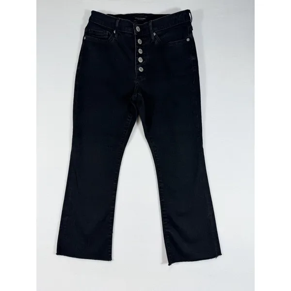 Banana Republic Luxe‎ Sculpt Jeans Women’s 27P Black Crop Flare Button Fly - Image 8
