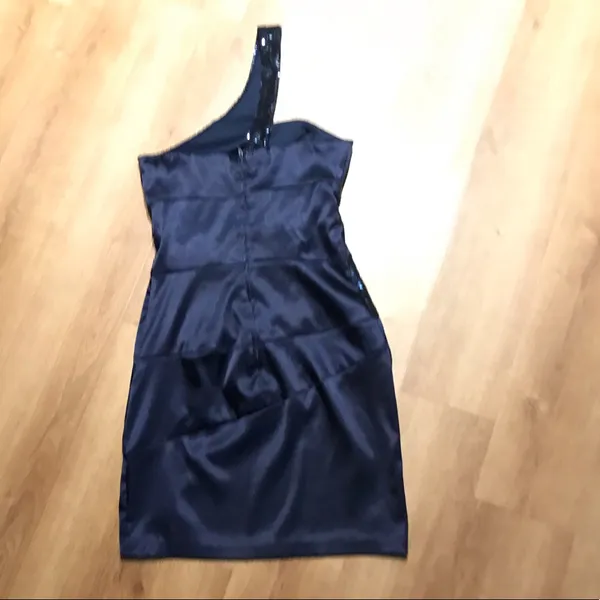 Windsor Sequence Satin Navy Short Dress Sz 3/4 - Image 5