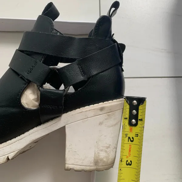 Chunky Heel Platform Ankle Boots Black Size 6.5 - Image 13