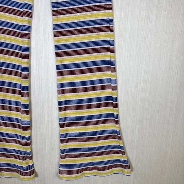 Zara Pants‎ Womens Sz S Knit Striped Colorful Pull On Yellow Red Blue Ribbed - Image 6