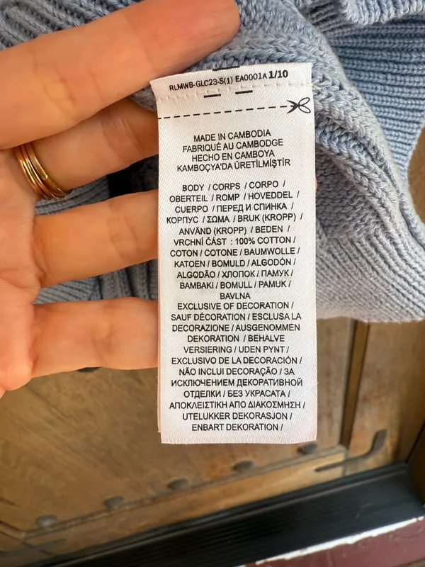 Lauren Ralph Lauren Baby Blue Cable-Knit Crewneck Sweater Size Mcß - Image 4