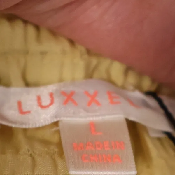 Luxxel Kaylene Milkmaid Top Size L Off Shoulder Renaissance Festival Crop Yellow - Image 3