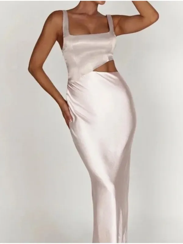 NWT Meshki Gianna Two Tone Slashed Maxi Dress Blush Pink Sz XXS - Image 4