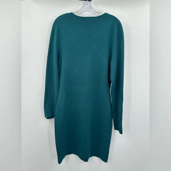 Abercrombie‎ & Fitch NWT Long Sleeve Teal Green Mini Sweater Dress Size XLT - Image 3