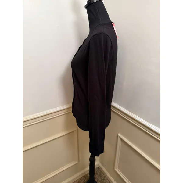 NWT Edikted Hollie Black Cotton Button Up Cardigan Sweater Minimalist Capsule - Image 4