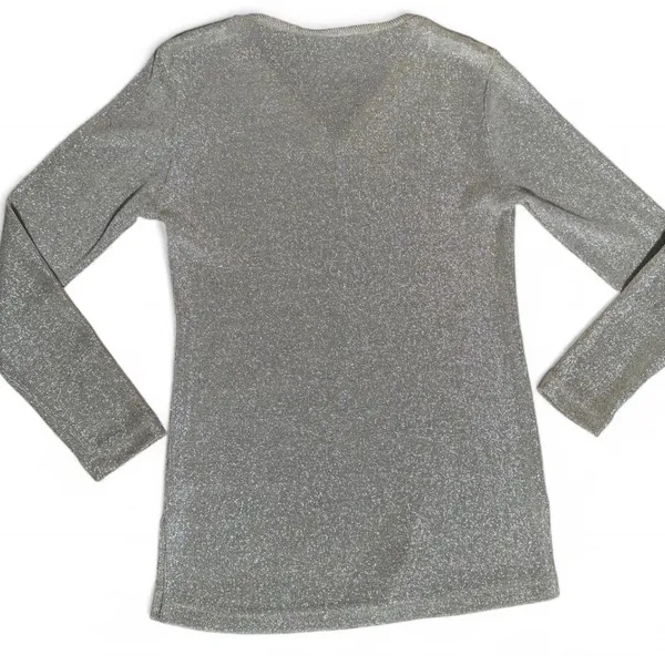 Shimmering Silver Long Sleeve Top - Image 4