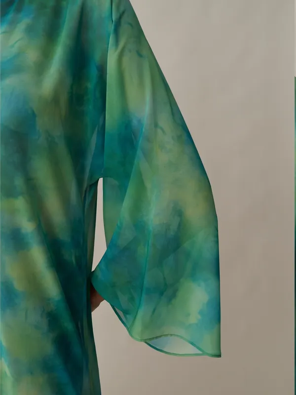 NWT Few Moda Ramona Coverup Dress size Small S lagoon watercolor green blue opt - Image 5