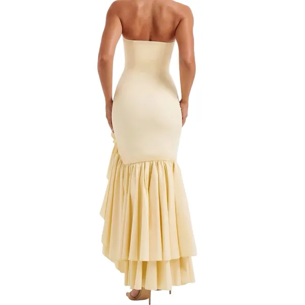 NWT Babyboo Angelina Maxi Dress Lemon Yellow Size Small - Image 2