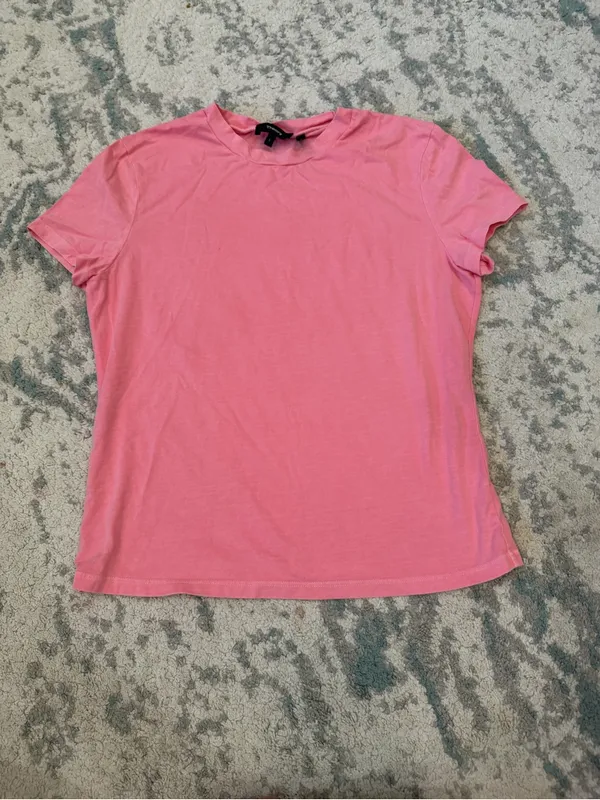 Theory Tiny Tee 2 Relaxed Tee Pink Pima Cotton Size L - Image 2