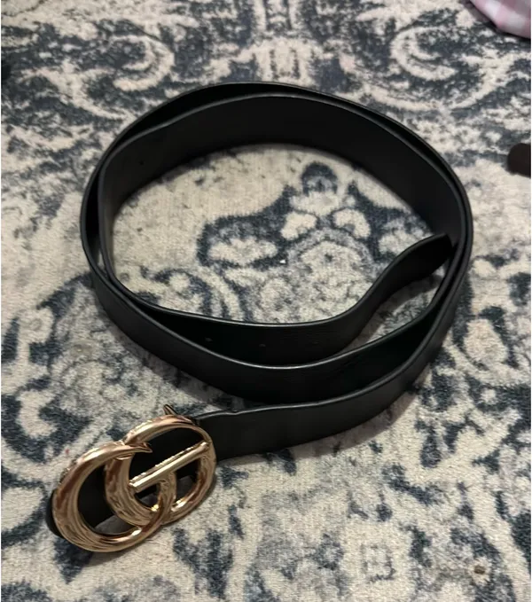 black leather belt Size none - Image 2