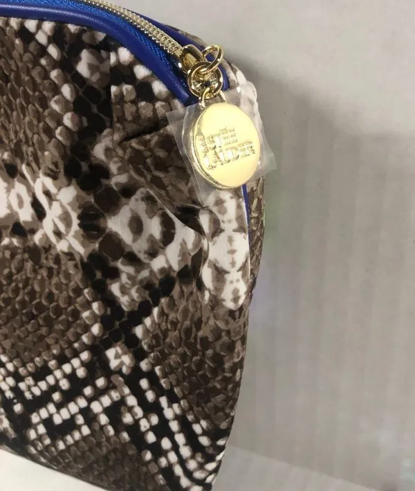 Estee Lauder Butterfly Snakeskin Velvet Cosmetic Makeup Travel Bag Clutch Gem - Image 3