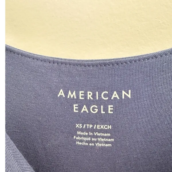 American Eagle Empire Waist Wide-Leg Knit Jumpsuit XS Deep Sea Blue NWT - Image 4
