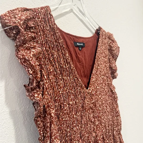 MADEWELL Pintuck‎ Mini Dress in Florentine Floral size Small - Image 7