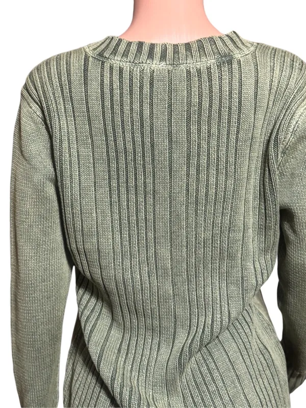 V neck knit fleece mix pullover sweater top L - Image 5