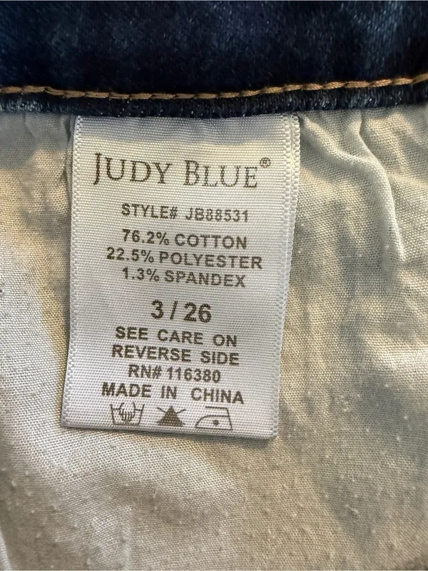 Judy Blue JB88531 Wide Leg Jeans Women’s 3/26 High Rise Medium Wash Stretch - Image 8