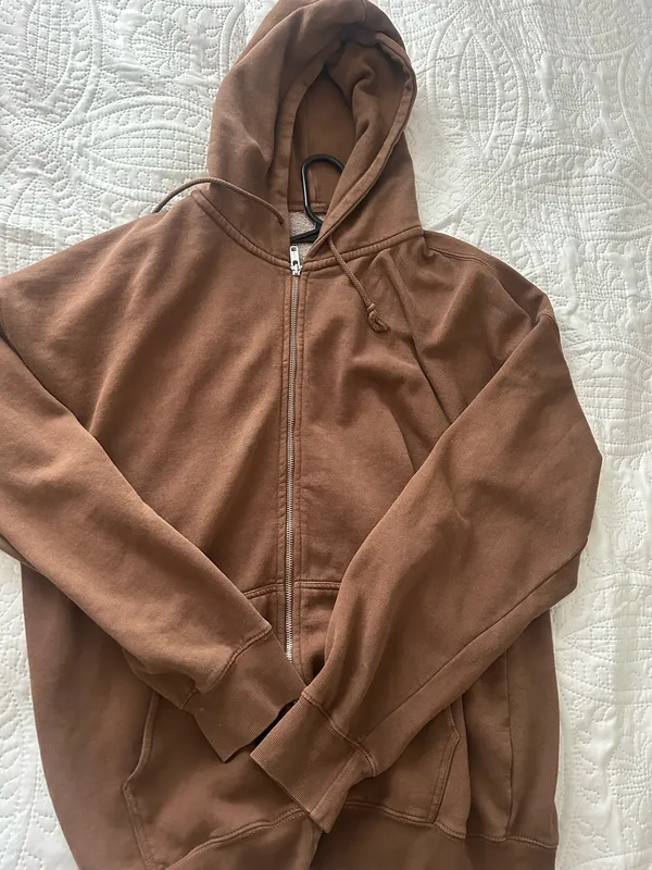 John Galt Brandy Melville Christy Zip-Up Oversized Hoodie - Image 2