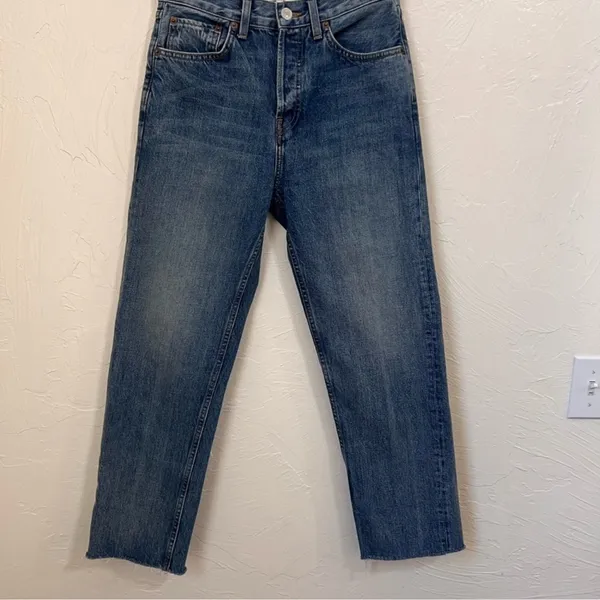 NWOT Re/Doke 70s Stove Pipe High Rise straight crop jeans size 25 - Image 2