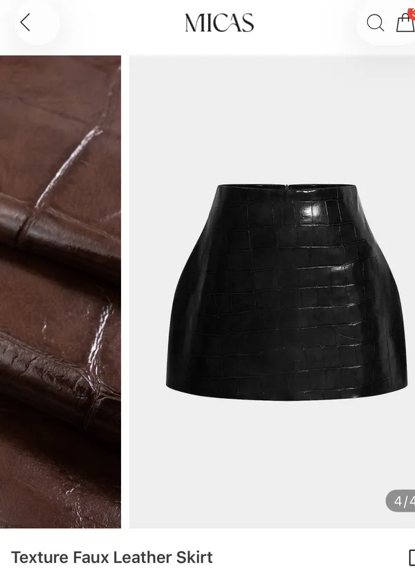 MICAS Black Texture faux leather mini skirt (NWT) - Image 4