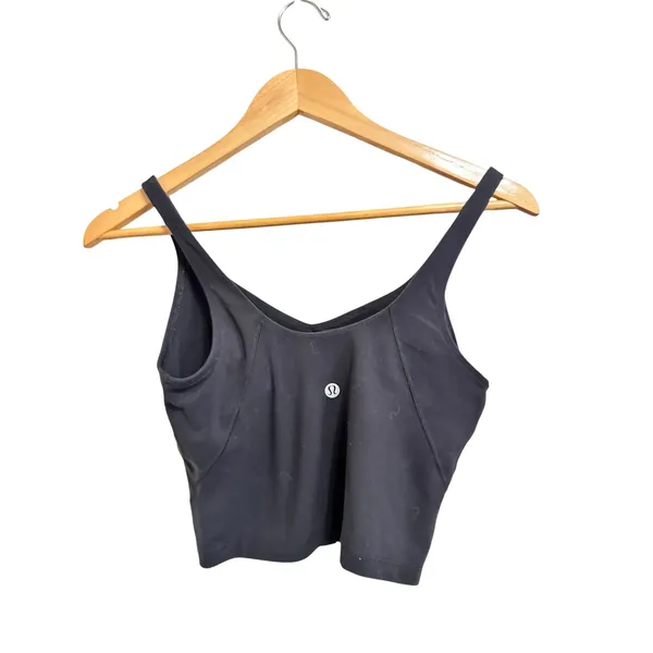 Lululemon Align Tank Top Women's Black Size 6 Cropped V-Neck Nulu‎ - Image 4