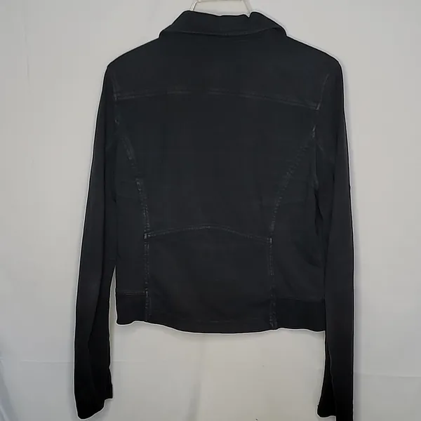 Anthropologie Marrakech black moto motorcycle side zip and snap closure jacket M - Image 8