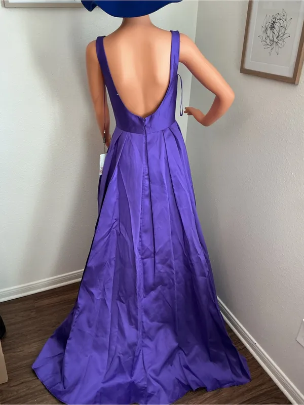 Vienna Prom Bold Purple Satin Ball Gown Size 2 NWT - Image 6