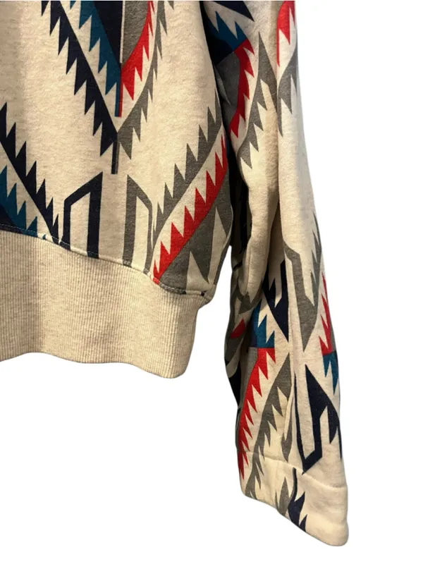 Ariat Cropped Chimayo Grande Print Sweatshirt Size L Southwestern Boho Aztec - Image 5