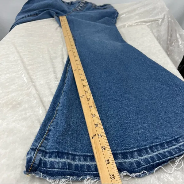Flair Bell Bottom Jeans Womens 8 retro Boho Hippie Button Fly 90s Y2K - Image 7