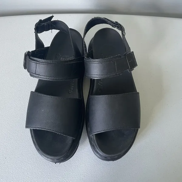 Dr. Martens Voss Hydro Black Leather Sandals Strappy Platform Women's Size 9 - Image 6