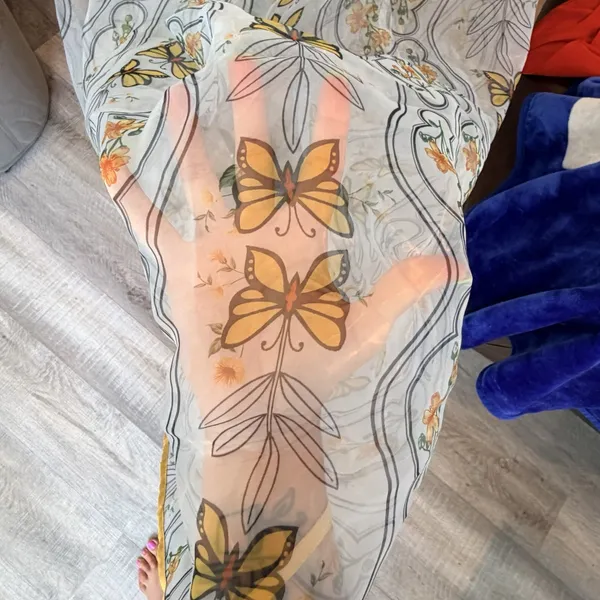 SHEIN Curve 2XL Butterfly Floral Mesh Maxi Skirt Sheer Boho Fairycore Y2K - Image 3