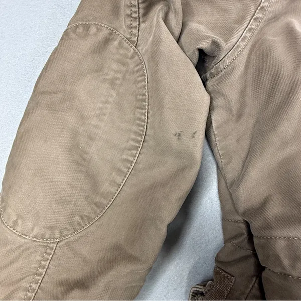 Y2K GAP Utility Parka Jacket Faux Fur Hood Tan Khaki Women’s Small - Image 8