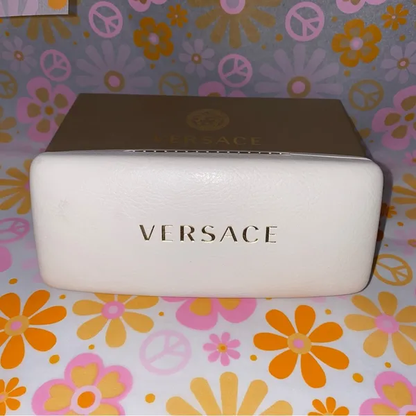 Versace Hard Eyeglass Case, Off-White + Gold Branded Box - Image 8