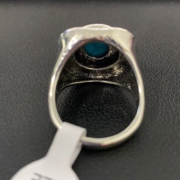 Silver and Turquoise Ring Size 10.25 - Image 4