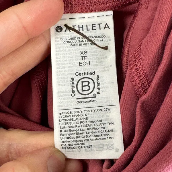 Athleta Transcend Stash Crop Straight Leg Pants XS‎ Womens Berry Rose Mauve Pink - Image 4