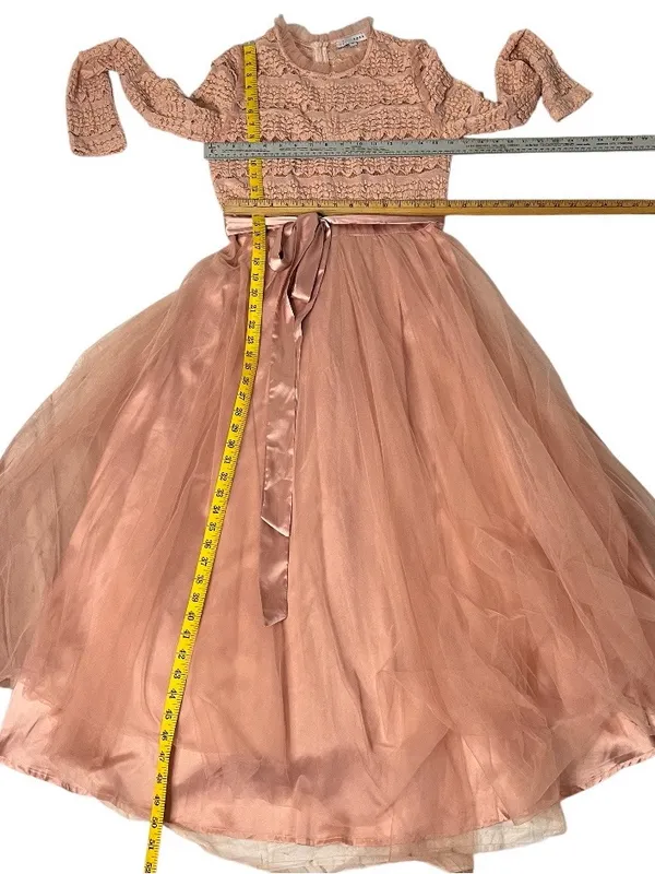 BALTIC BORN Lonnie Tulle Dress Pink Lace Tulle Skirt Fit & Flare Size Medium - Image 4