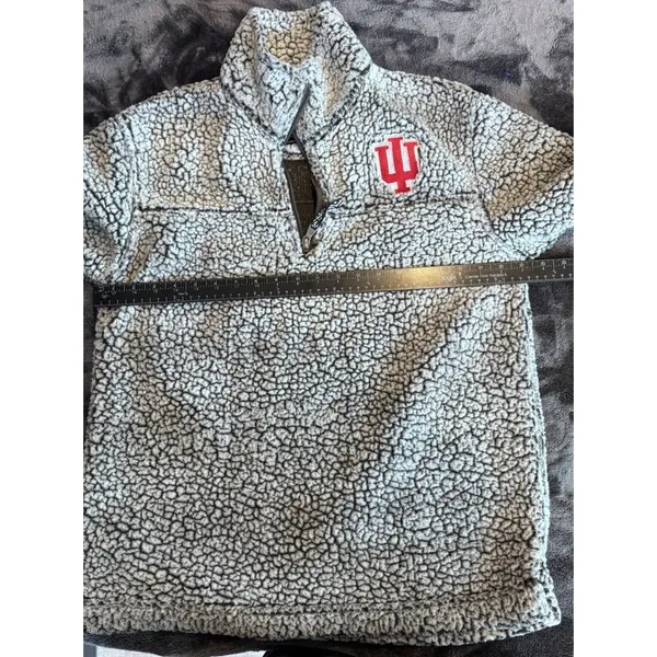 BoxerCraft Indiana Hoosiers Sherpa Fleece Quarter Zip Pullover Sweatshirt Med - Image 7