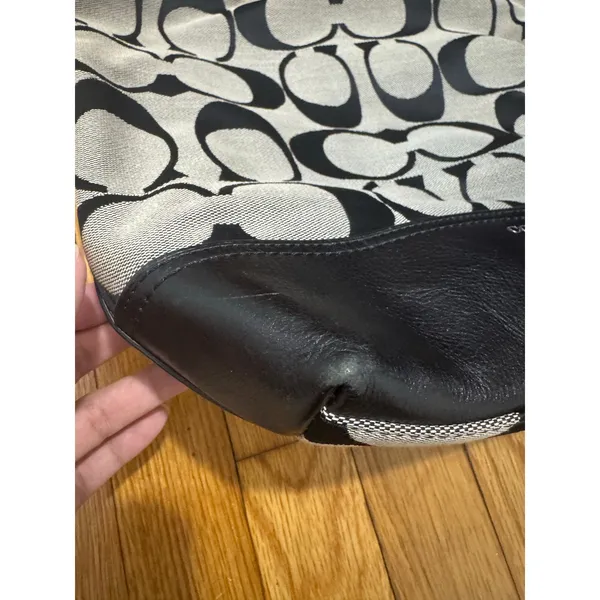 Coach Legacy Signature C Duffle Hobo Bag Tote Purse Black logo shoulder bag - Image 12