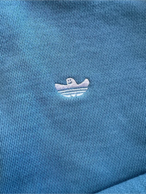 Adidas Skateboarding Quarter Zip Sweatshirt XL Blue Mock Neck Pullover Logo - Image 2