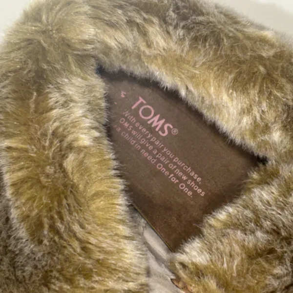 TOMS Nepal Chestnut Brown Suede Faux‎ Fur Trim Moccasin Boots Womens 8.5 710515 - Image 7