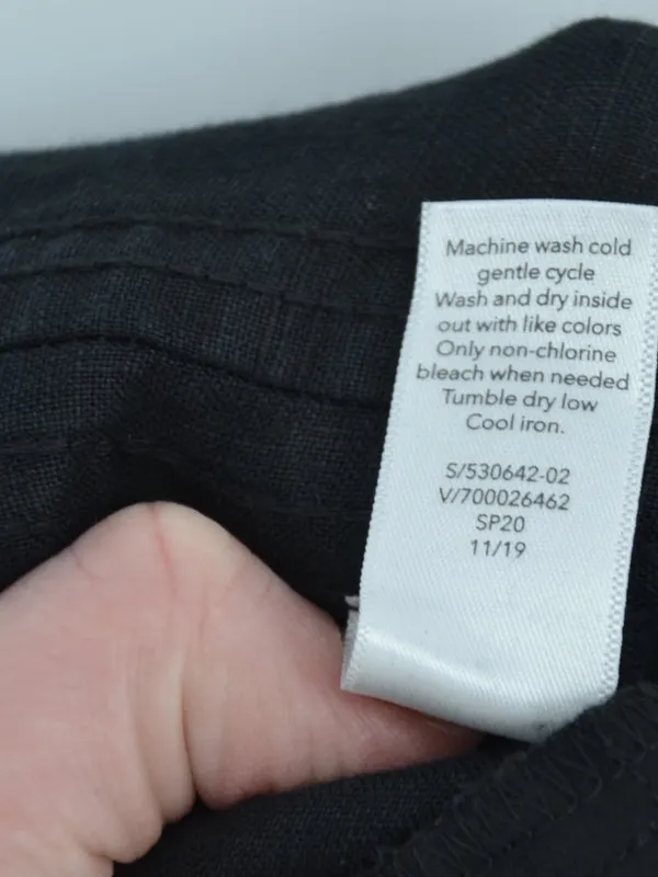 Athleta Cabo Linen Jogger Pants Womens 12 Tall Black Lightweight Pockets Taper - Image 7