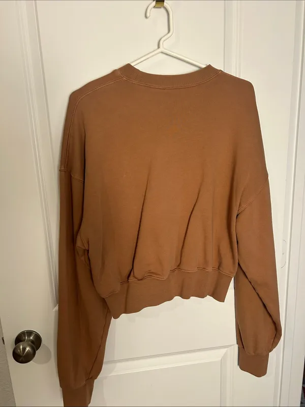 SKIMS Cropped Boxy Crewneck Sweatshirt in Brown - Image 5