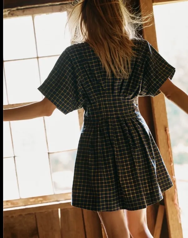 Anthropologie The Tobie Plaid Mini Shirt Dress by Exquise, Size LP - Image 3