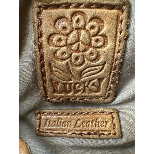 Lucky Brand Stash Ramblin Rose Weathered Leather Fold Over Hobo Shoulder Bag - Image 10