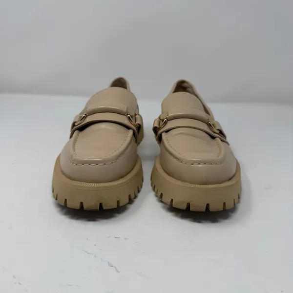 Zara Lug Sole Horsebit Platform Loafers Beige Chunky Slip On Women Size 38 7.5 - Image 11