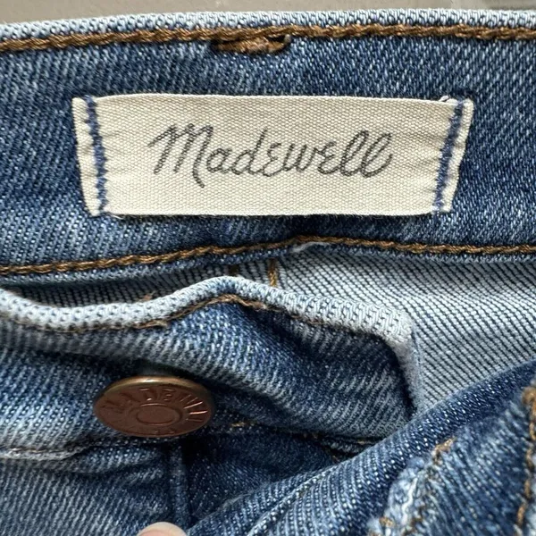 Madewell 10” High Rise Skinny Jeans Button Fly Size 24 Raw Hem - Image 5