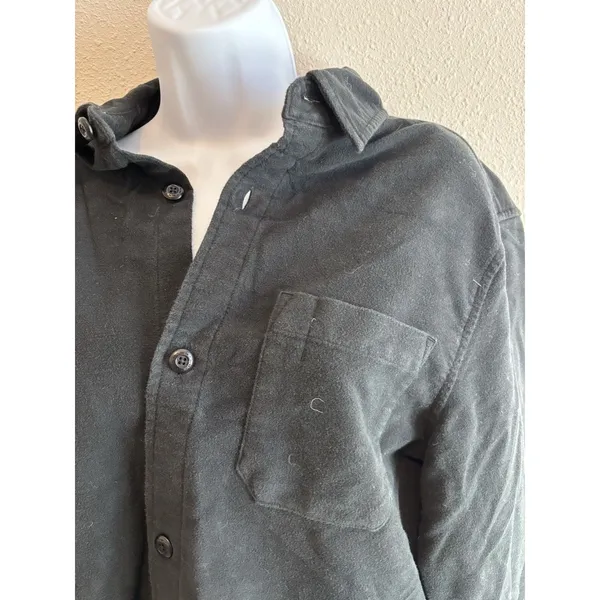 DU/ER Moleskin Black Button-down‎ Shirt Women’s Small Petite Flannel No Sweat - Image 5