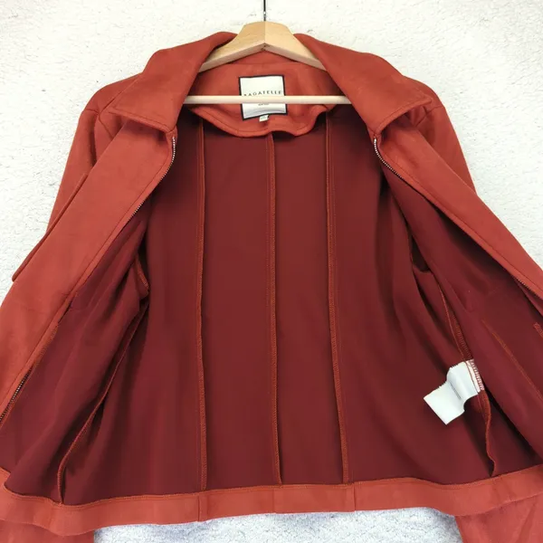 BAGATELLE Women's Rust Red Faux Suede Zip Front Jacket XL Casual‎ - Image 8