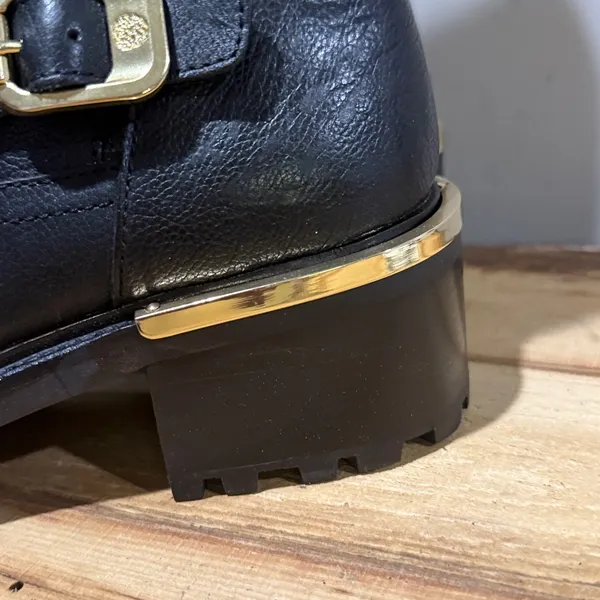 *NEW *‎ VINCE CAMUTO Keshilla gold hardware moto boots LEATHER Size 8.5 B29 - Image 5