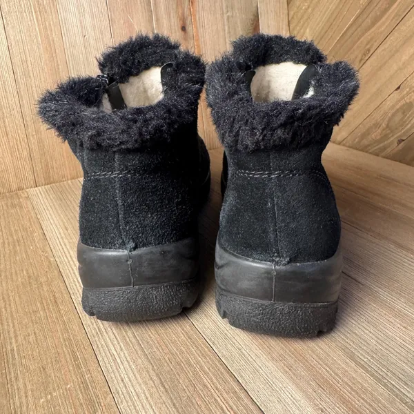 Rieker Tex Sz 38 Waterproof‎ Suede Leather Winter Ankle Boots Zip Faux Fur Black - Image 6